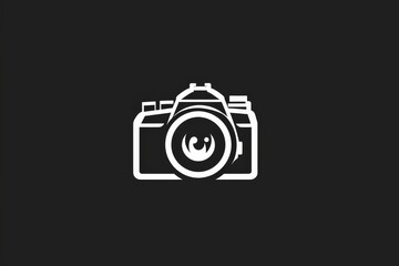A sleek and minimalistic logo design, featuring a crisp white camera in a bold black circle, evokes a sense of professionalism and sophistication