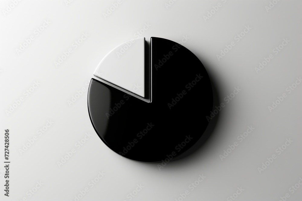 Aufkleber A monochromatic clock-inspired pie chart evokes a sense of minimalism and precision in its circular design