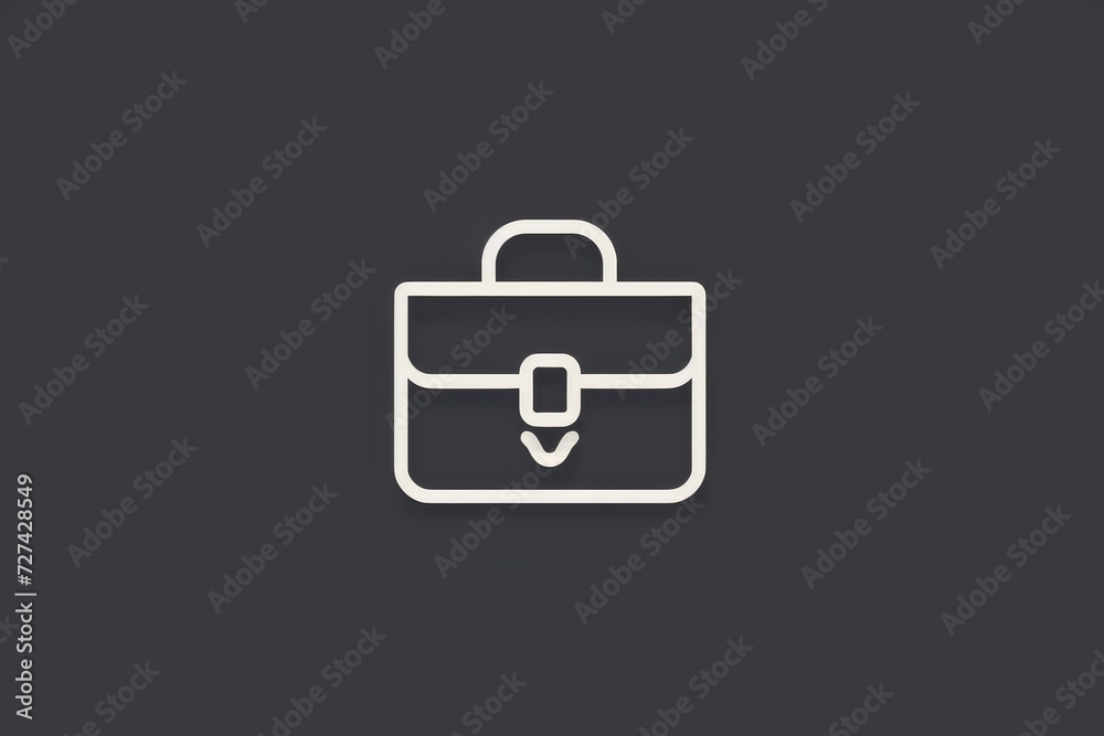 Poster a sleek and professional briefcase, featuring clean line art, serves as a powerful symbol of sophist