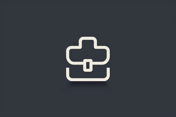 Fototapeta premium A striking logo featuring a white cross on a black background, using bold typography and clean graphics to evoke a sense of simplicity and elegance