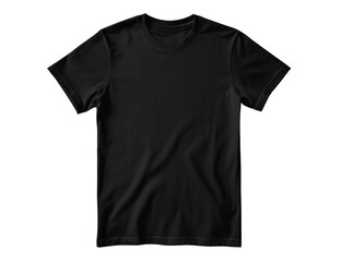 black blank t-shirt front mockup, cut out - stock png.