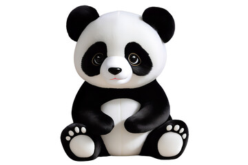 A cute panda doll.isolated on transparent background