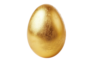 Golden egg, cut out - stock png.