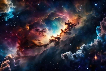Papier Peint photo Lavable Univers Beautiful colorful galaxy clouds nebula background wallpaper, space and cosmos or astronomy concept, supernova, night stars hd  