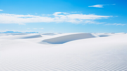 Fototapeta na wymiar Vast White Sand With Blue Sky Background