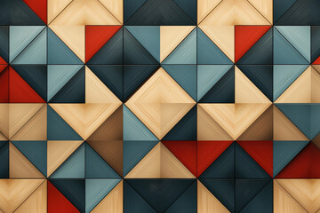 Create a symmetrical pattern of geometric shapes, with alternating textures.