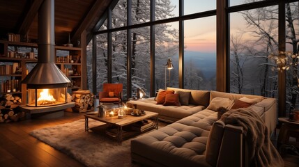 cozy room ,fireplace,sofa,candle