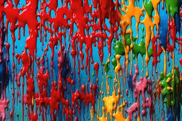 Paint dripping, colorful paint - blotch, background, generative ai