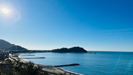 view of the sea and mountains