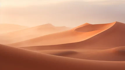 Foto op Aluminium Desert Landscape With Sand Dunes and Mountains © Pavlo