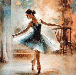 ballerina oil painting, ballerina art, watercolor, oil painting for printing, painting on canvas