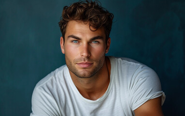 Multiracial Man Wearing a White Shirt Poses for a Picture