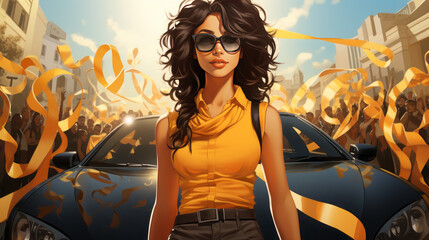 Stylish Summer: Embracing Fashion and Beauty with Sunglasses on the Streets, generative AI