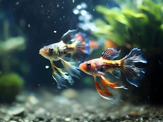 colorful fish swimming in an aquarium