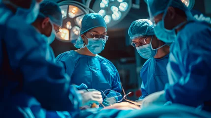 Fotobehang Cirujanos en el quirófano de un hospital operando a un paciente © VicPhoto