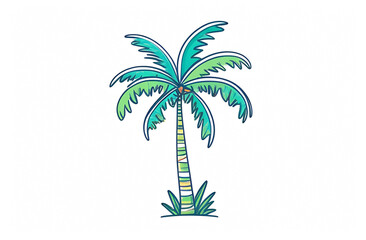 Obraz premium One palm tree on a white background