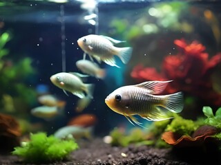 fish in a home aquarium, or beautiful aquarium fish  