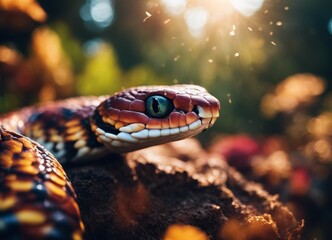 Obraz premium snake in the garden