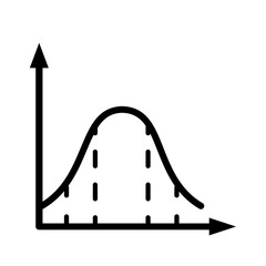 Gauss curve, normal probability distribution, graph - vector icon	 - obrazy, fototapety, plakaty