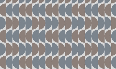 Seamless modern vector abstract seamless geometric pattern with semicircles in retro Scandinavian style pastel grey and beige colors