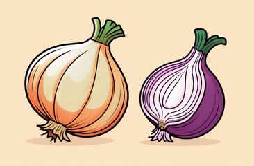 Onion on white background