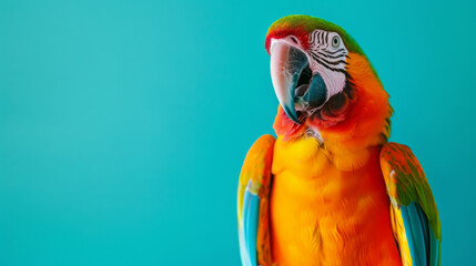 Closeup of a colorful parrot