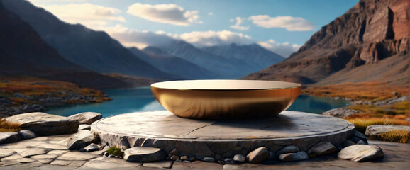 Rock platform podium product presentation background	