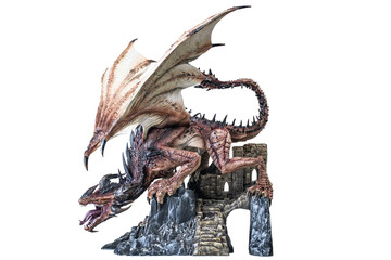 Fantasy  dragon on isolated background