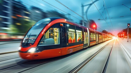 Naklejka premium public train transport, generated with AI