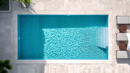 Swimming pool top view photo, generated with AI