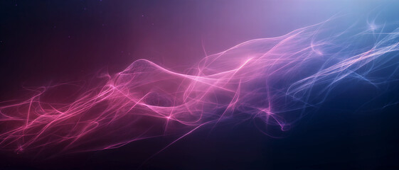 Ethereal Pink and Purple Smoke Wave Pattern on a Dark Abstract Background