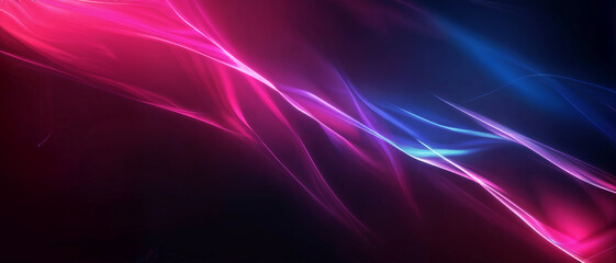 Fototapeta premium Dynamic Neon Pink and Blue Glowing Lines on a Dark Abstract Background