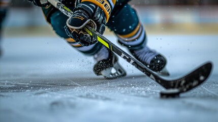 Close up of a Person Playing Ice Hockey
