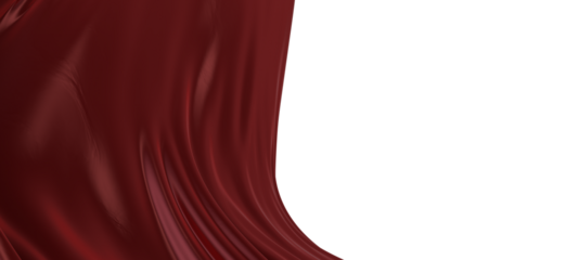 Smooth elegant red cloth isolated on white background