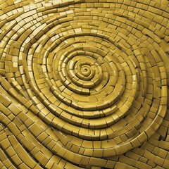 abstract background with circles A close up of a yellow spiral tiles mosaic with a smooth and shiny surface and a tile element 