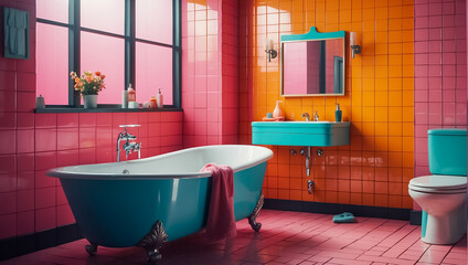 Beautiful bathroom bright stylish