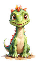 Fototapeta premium Children Dinosaur Watercolor Illustration