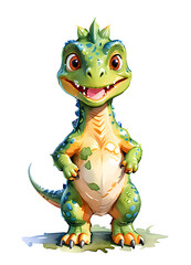 Fototapeta premium Children Dinosaur Watercolor Illustration