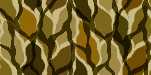 Big leaves seamless vector pattern. Watercolor tea leaf background, textured jungle print