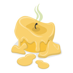 3D Isometric Flat Vector Set of Wax Candles, Stages Of Burning. Item 1