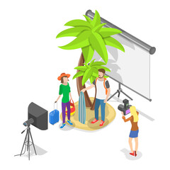 3D Isometric Flat Vector Illustration of Photographer, Creative Artistic Hobby or Occupation. Item 2