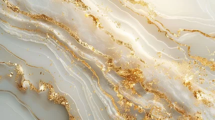 Foto op Plexiglas Abstract luxury marble with gold veins. Horizontal background © vik.stock