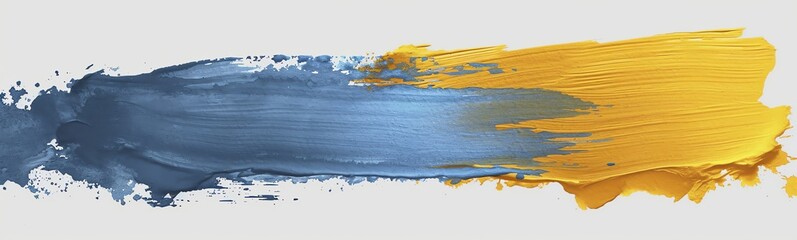 Dynamic Yellow and Blue Paint Stroke