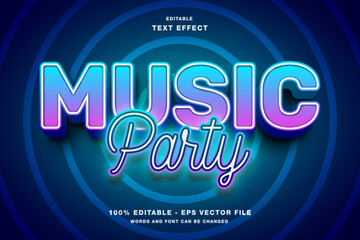 Music Party Retro Editable Text Effect
