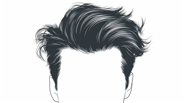 recommend clip art: Fashionable men's hairstyle isolated on white. Image for design