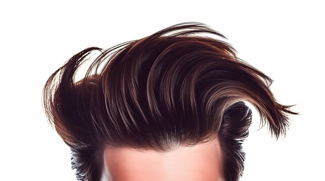 Fashionable men's hairstyle isolated on white. Image for design