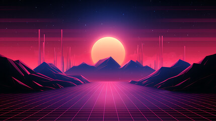 Retro 80s background design, vintage aesthetic AI Image generative