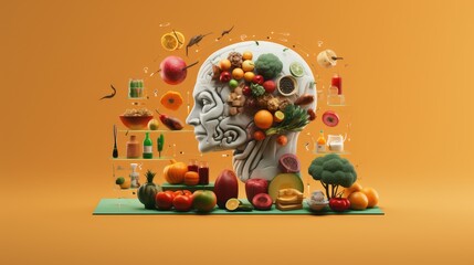 Ai powered dietary coaching solid color background