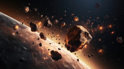 Asteroid deflection technologies solid color background
