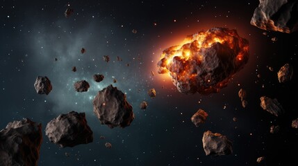 Asteroid resource prospecting solid color background